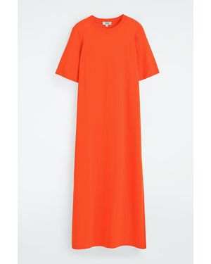 COS Cotton Midi T-Shirt Dress - Orange