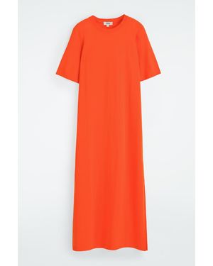 COS Cotton Midi T-Shirt Dress - Orange