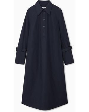 COS Hemdblusenkleid Mit Schnallenmanschetten - Blau