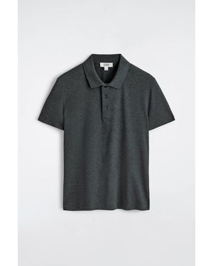 COS Slim Ribbed Cotton Polo Shirt - Black