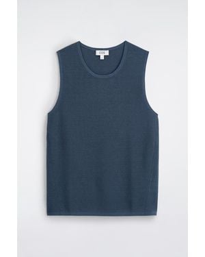 COS Knitted Linen Tank Top - Blue