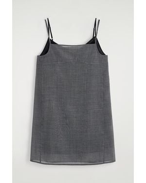 COS Semi-Sheer Layered Wool Mini Dress - Black