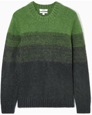 COS Colour-block Mohair-blend Jumper - Green