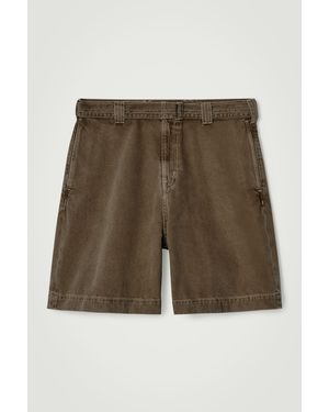 COS Belted Denim Shorts - Green
