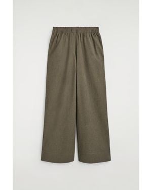 COS Crinkled-Jersey Wide-Leg Pants - Green