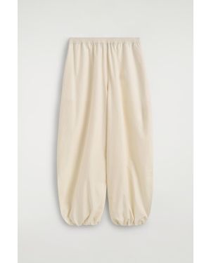 COS Fluid Cotton Balloon Trousers - White