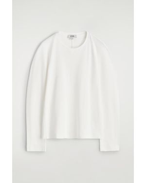 COS Rounded Jersey Top - White