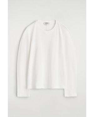 COS Rounded Jersey Top - White