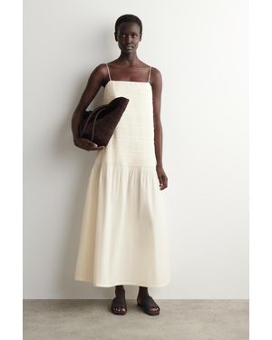 COS Midikleid Aus Popeline Mit Raffungen - Natur