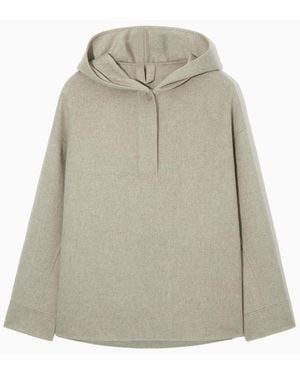COS Oversized Double-faced Wool Hoodie - White