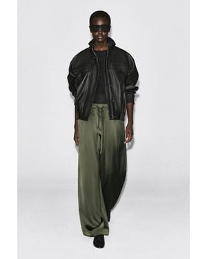COS Hose Aus Satin Mit Falten Und Kordelzug - Grün