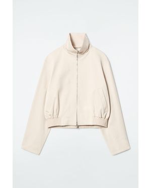 COS Funnel-neck Bomber Jacket - Natural
