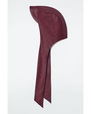 COS Peaked Leather Hood - Purple