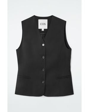 COS Tailored Wool Waistcoat - Black