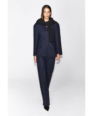 COS Strukturierter Blazer Aus Woll-Mix - Blau