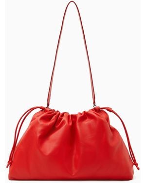 COS Cavatelli Clutch Bag - Leather - Red