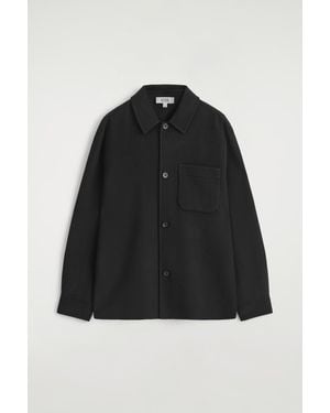 COS Double-Faced Wool Overshirt - Black