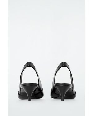 COS Perforated Leather Slingback Heels - Black