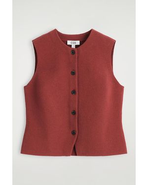 COS Knitted Cotton Waistcoat - Red