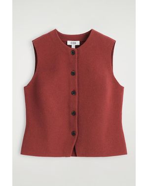 COS Knitted Cotton Waistcoat - Red