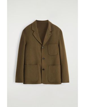 COS Unstructured Double-Faced Wool Blazer - Green