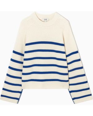 COS Striped Merino Wool Jumper - Blue