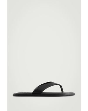 COS Leather Flip Flops - Black