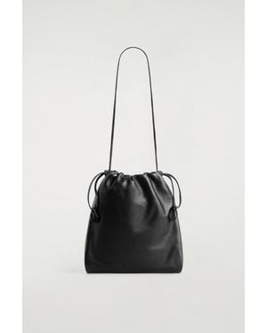 COS Drawstring Crossbody Bag - Black