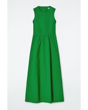 COS Open-back Cotton Midi Dress - Green