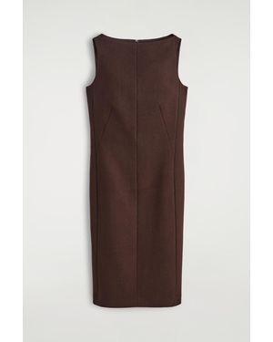 COS Tailored Wool Midi Dress - Brown