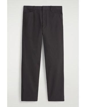 COS Cotton Straight-Leg Pants - Black
