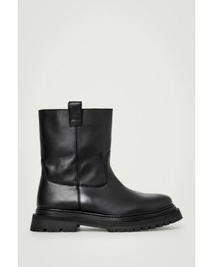 COS Leather Moto Boots - Black