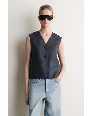 COS Weste Aus Leinen - Blau