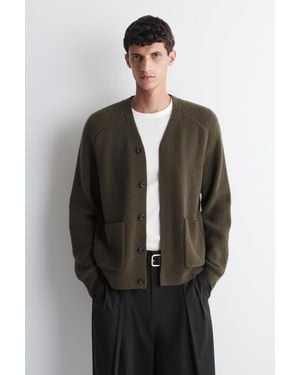 COS Strickjacke Aus Bouclé Aus Woll-Mix - Grau