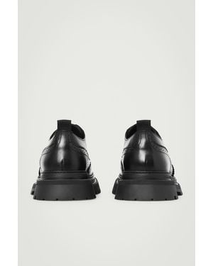 COS Chunky Leather Derby Brogues - Black
