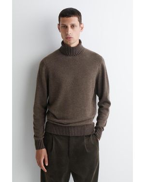 COS Rollkragenpullover Aus Merino-Kaschmir-Mix - Braun