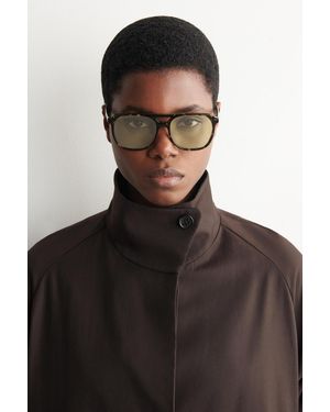 COS Eckige Pilotensonnenbrille - Schwarz