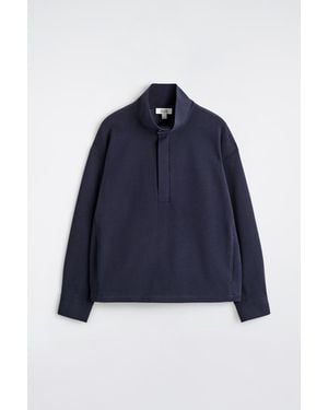 COS Mock-Neck Zip-Up Sweatshirt - Blue