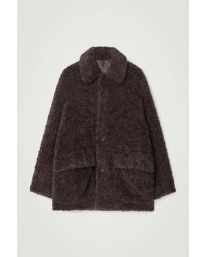 COS Padded Faux Shearling Jacket - Brown