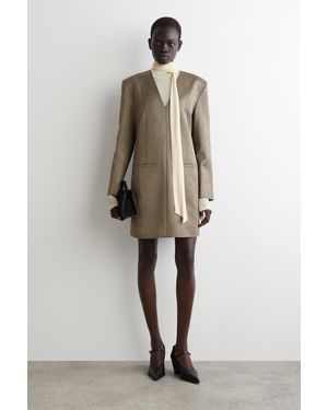 COS Smokingkleid Aus Woll-Mix - Natur