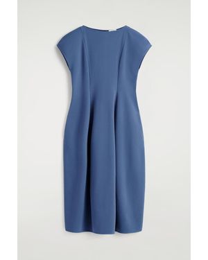 COS Sculptural Jersey Midi Dress - Blue