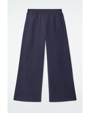COS Brushed-cotton Wide-leg Joggers - Blue