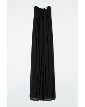 COS Gathered Halterneck Maxi Dress - Black