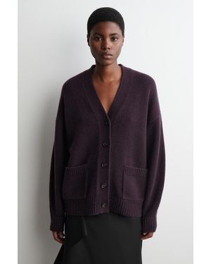 COS Oversized-Strickjacke Aus Kaschmir-Mix - Blau