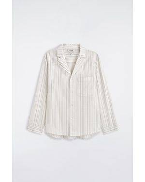 COS Striped Textured Camp-Collar Shirt - White