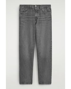 COS Rider Relaxed-Fit Straight-Leg Jeans - Grey