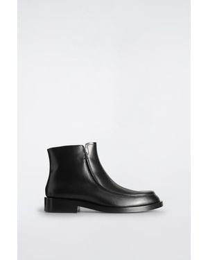 COS Leather Apron Boots - Black
