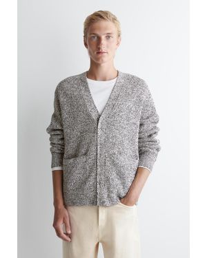 COS Strickjacke Mit Reissverschluss Und V-Ausschnitt - Grau