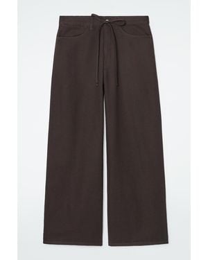 COS Wide-Leg Drawstring Trousers - Brown