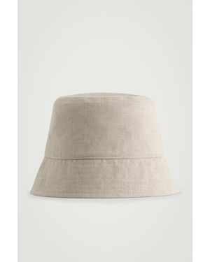 COS Linen Bucket Hat - Natural